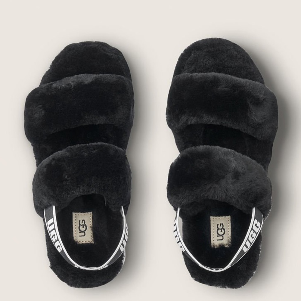 NEW Ugg Oh Yeah Slide Slipper Black Size 10 - Picture 2 of 3